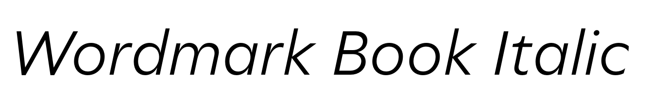 Wordmark Book Italic